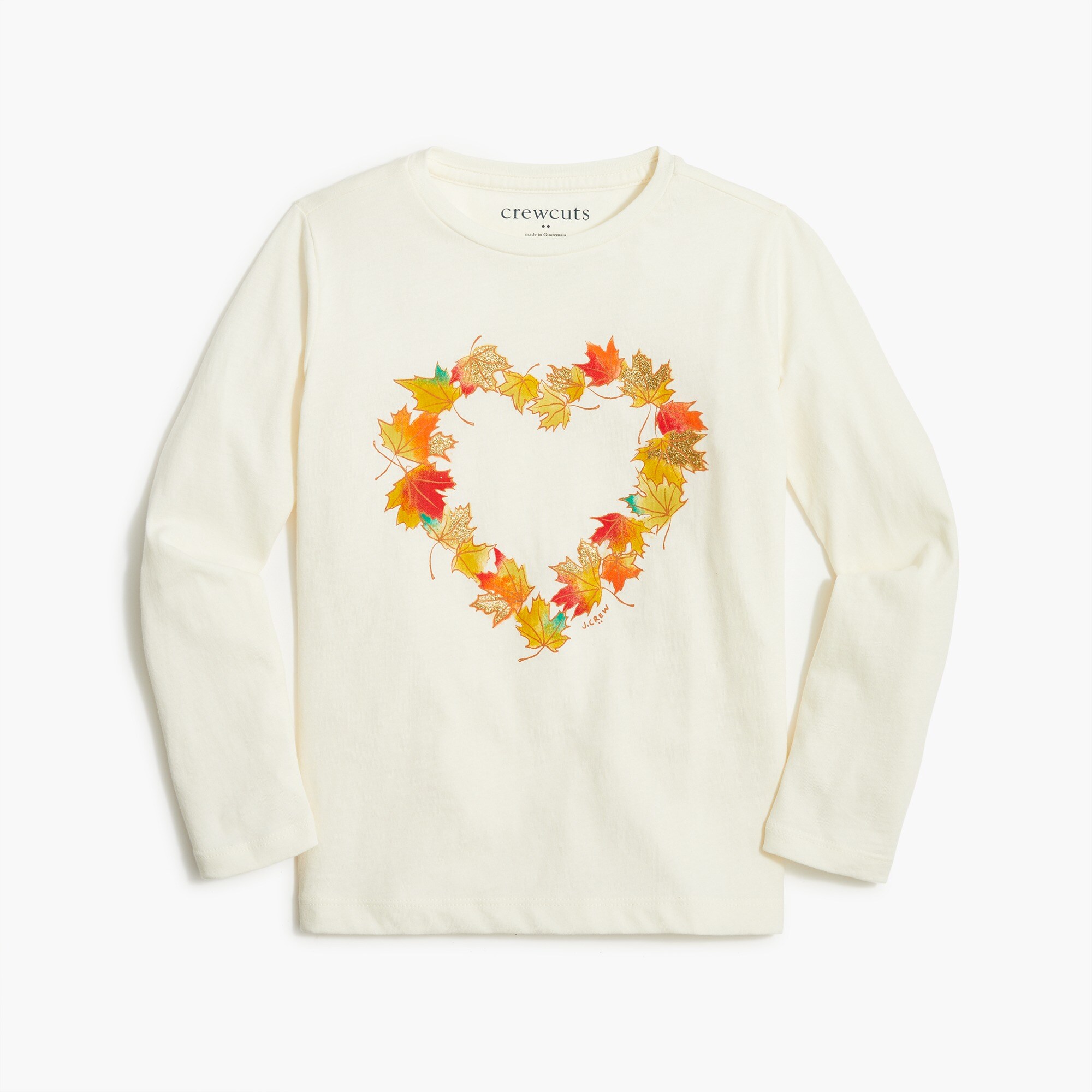 Girls' leaves heart graphic tee