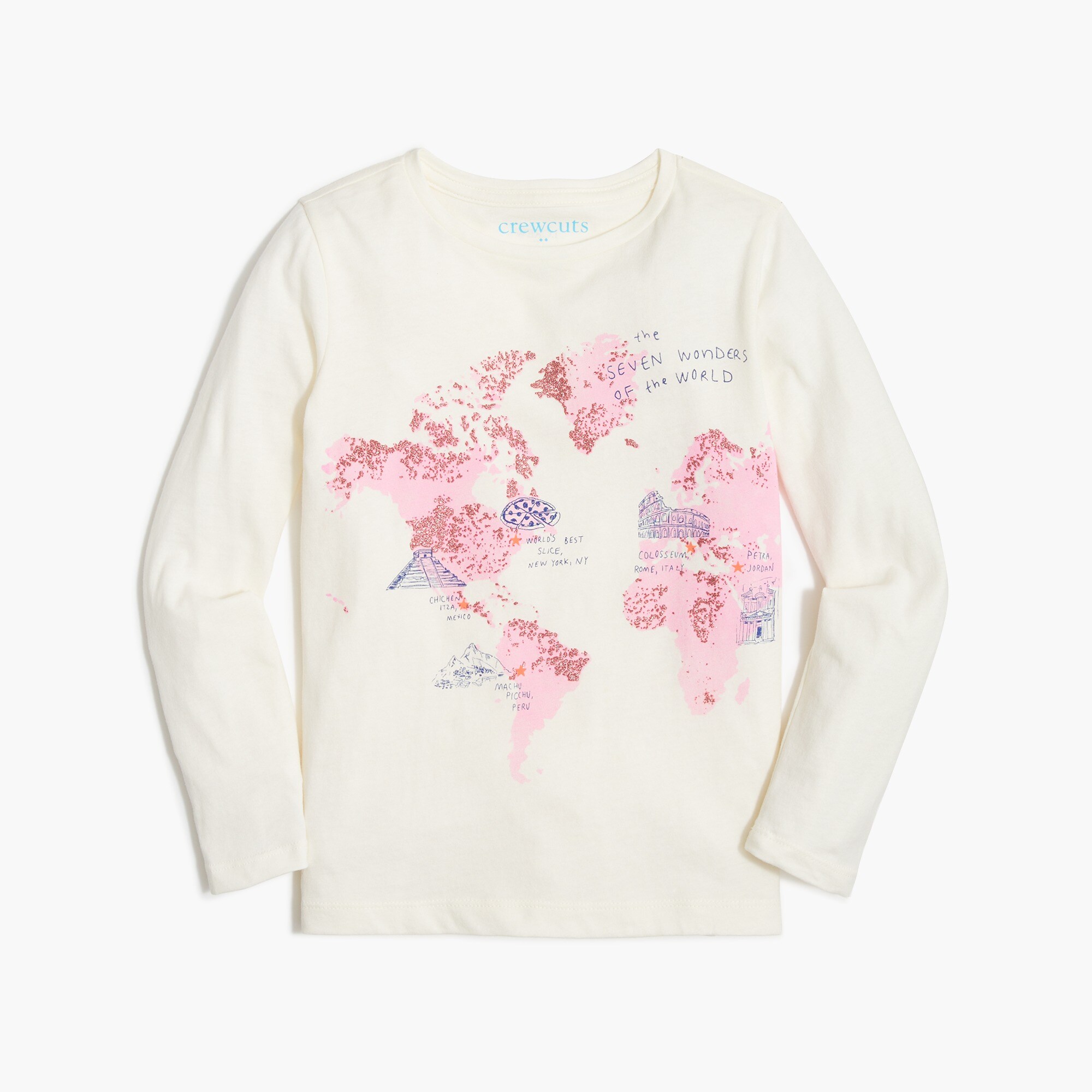 Girls' world map graphic tee