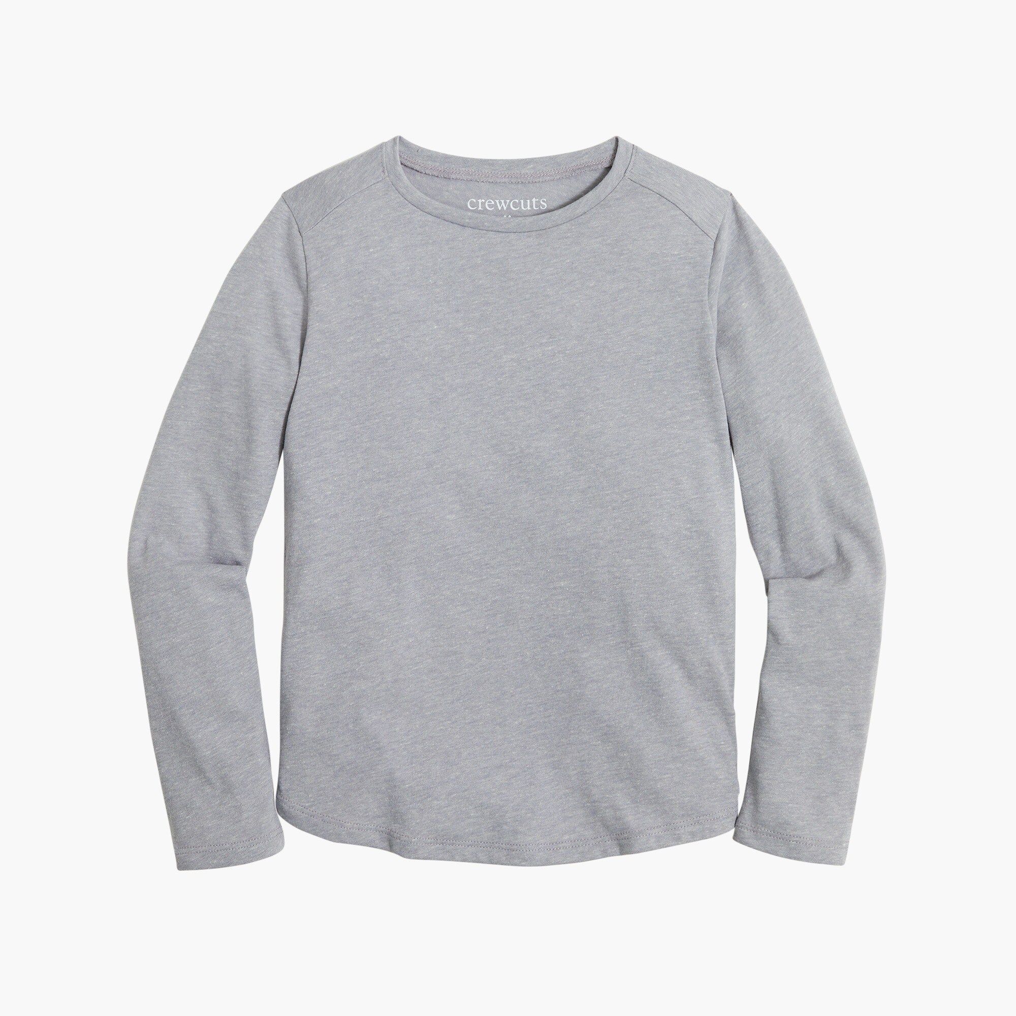 girls' long-sleeve tee with shirttail hem for girls
