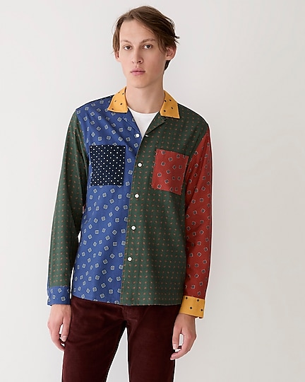 j.crew: cotton-wool blend challis camp-collar shirt for men