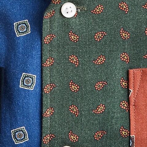 Cotton-wool blend challis camp-collar shirt CHALLIS MIX AND MATCH j.crew: cotton-wool blend challis camp-collar shirt for men