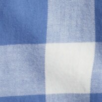 Girls' flannel button-down shirt DELPHINIUM BLUE IVORY girls' flannel button-down shirt for girls