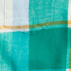 Girls' green button-up flannel shirt IVORY VIBRANT JADE girls' green button-up flannel shirt for girls