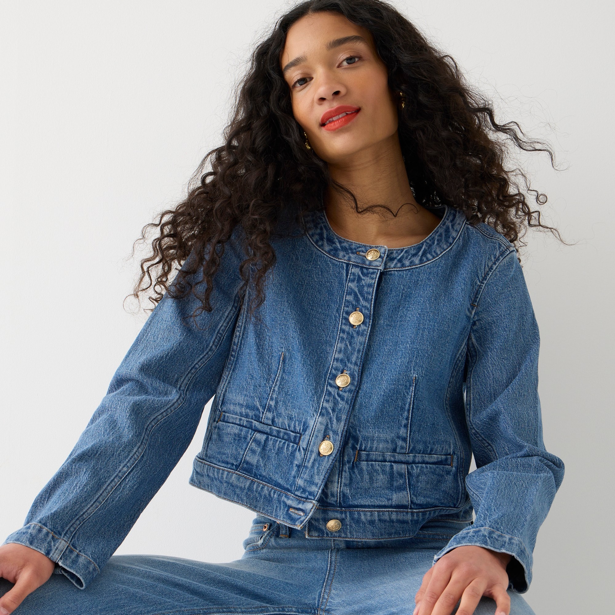 Louisa Lady Jacket In Denim For Women J.Crew