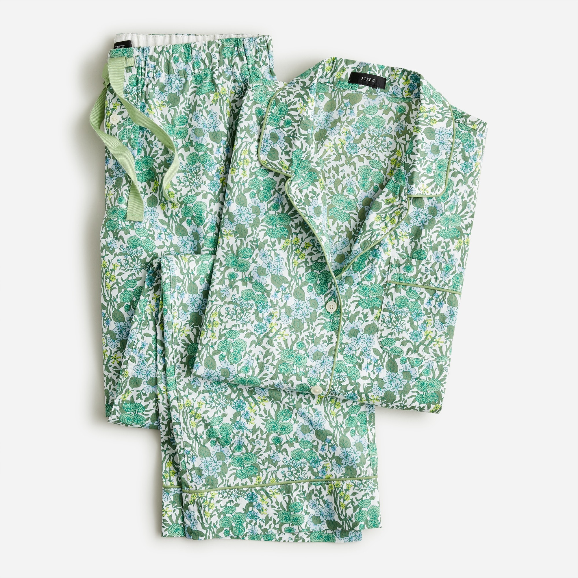 Long-sleeve cotton poplin pajama set in fête floral