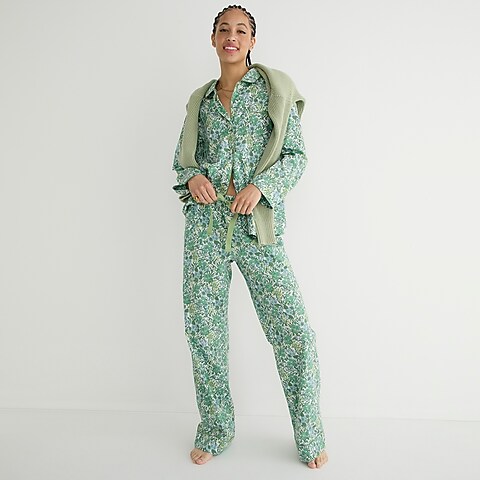 womens Long-sleeve cotton poplin pajama set in fête floral