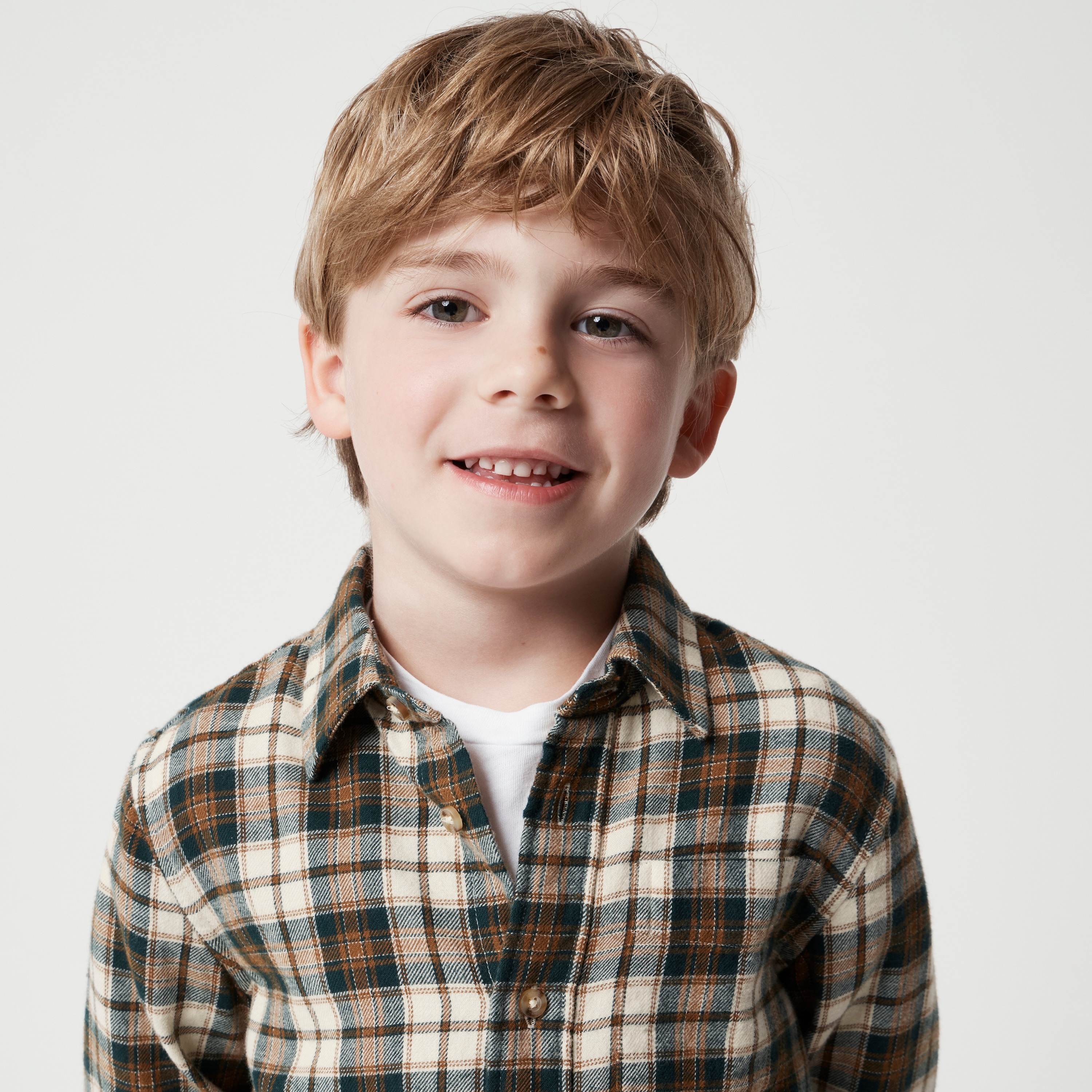 Boys' button-up flannel shirt