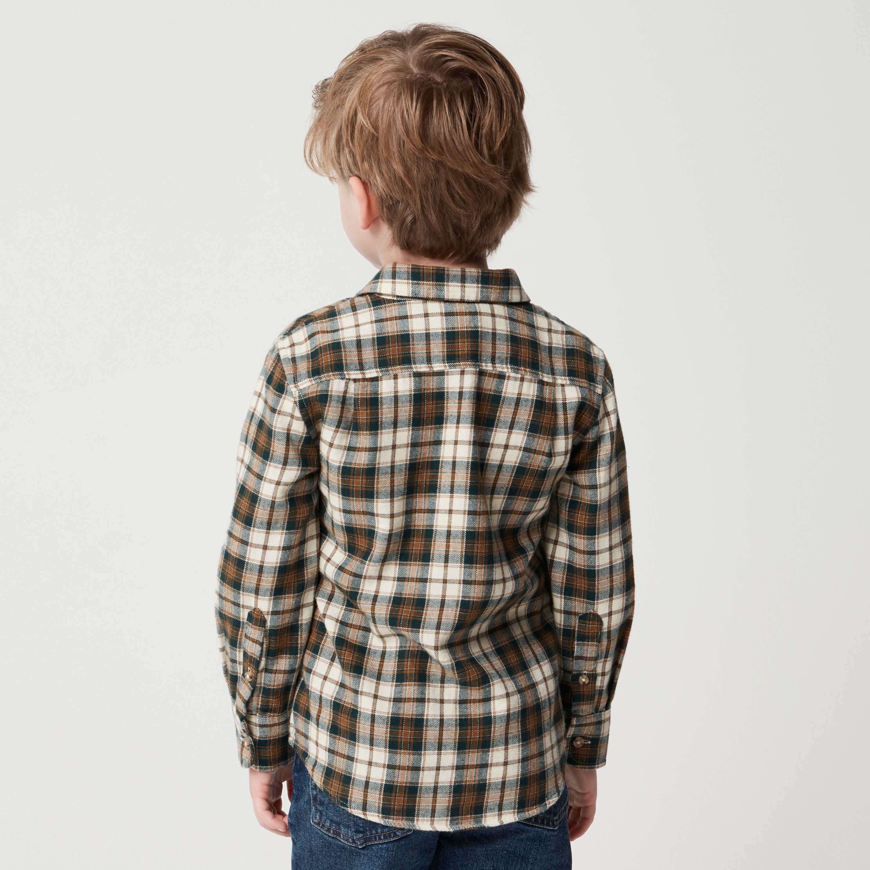 Boys' button-up flannel shirt