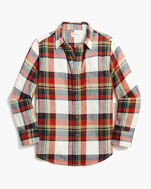  Boys' button-up flannel shirt