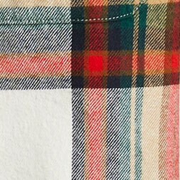 Boys' button-up flannel shirt IVORY MULTI 