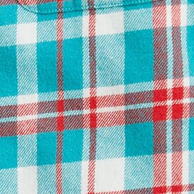 Boys' button-up flannel shirt IVORY MULTI 