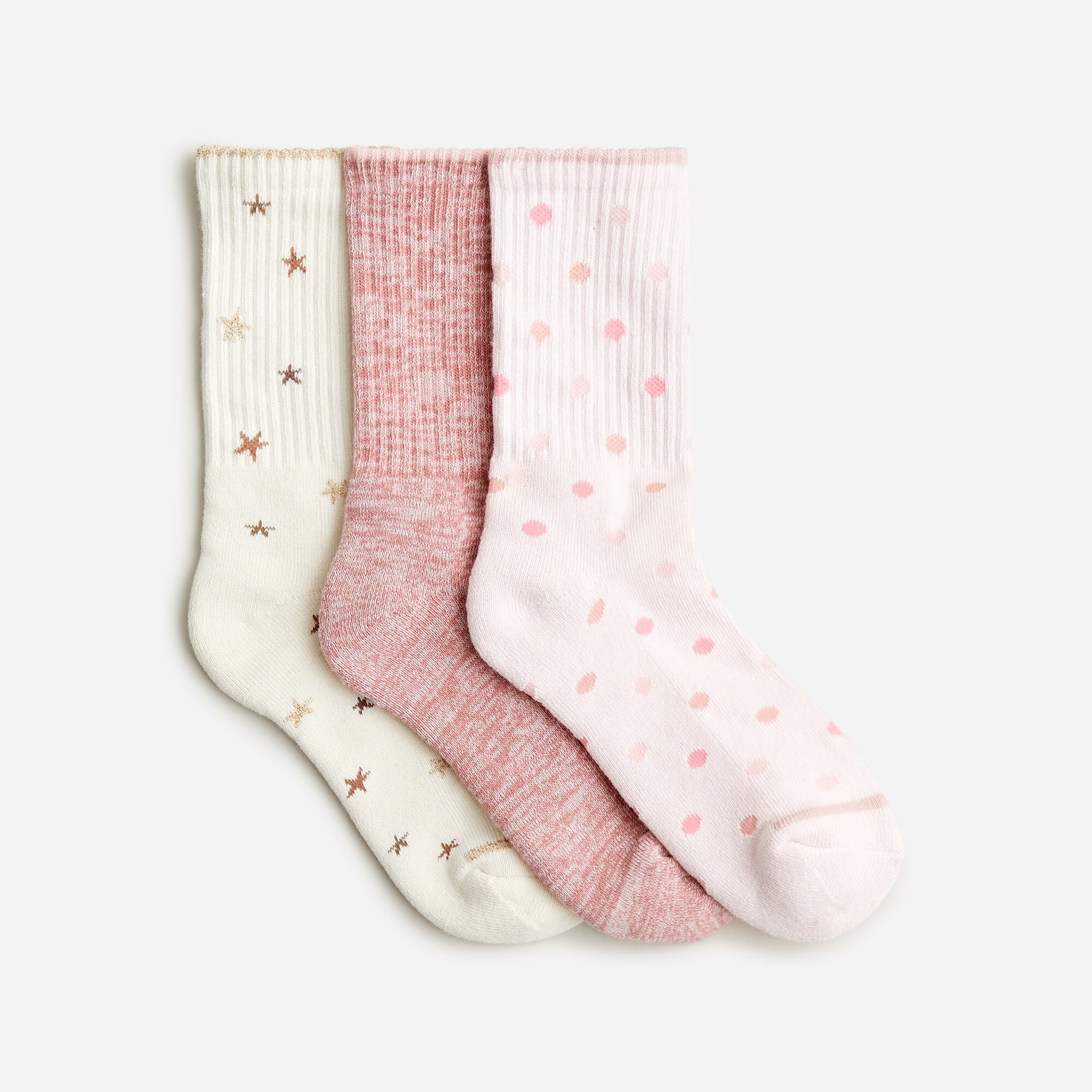Girls' athletic socks three-pack