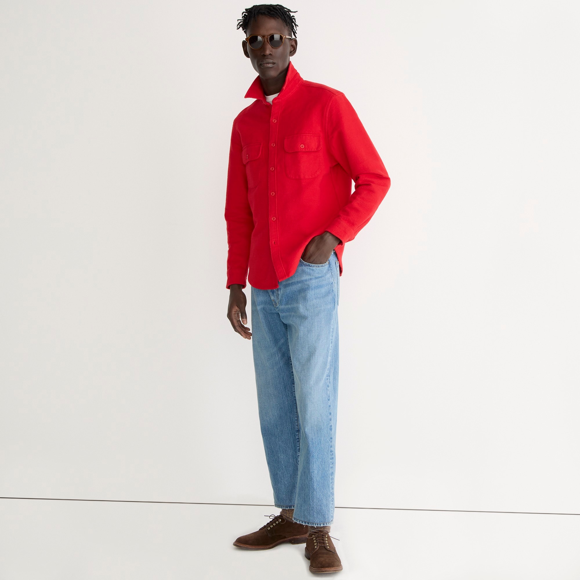 Red jeans shirt sale