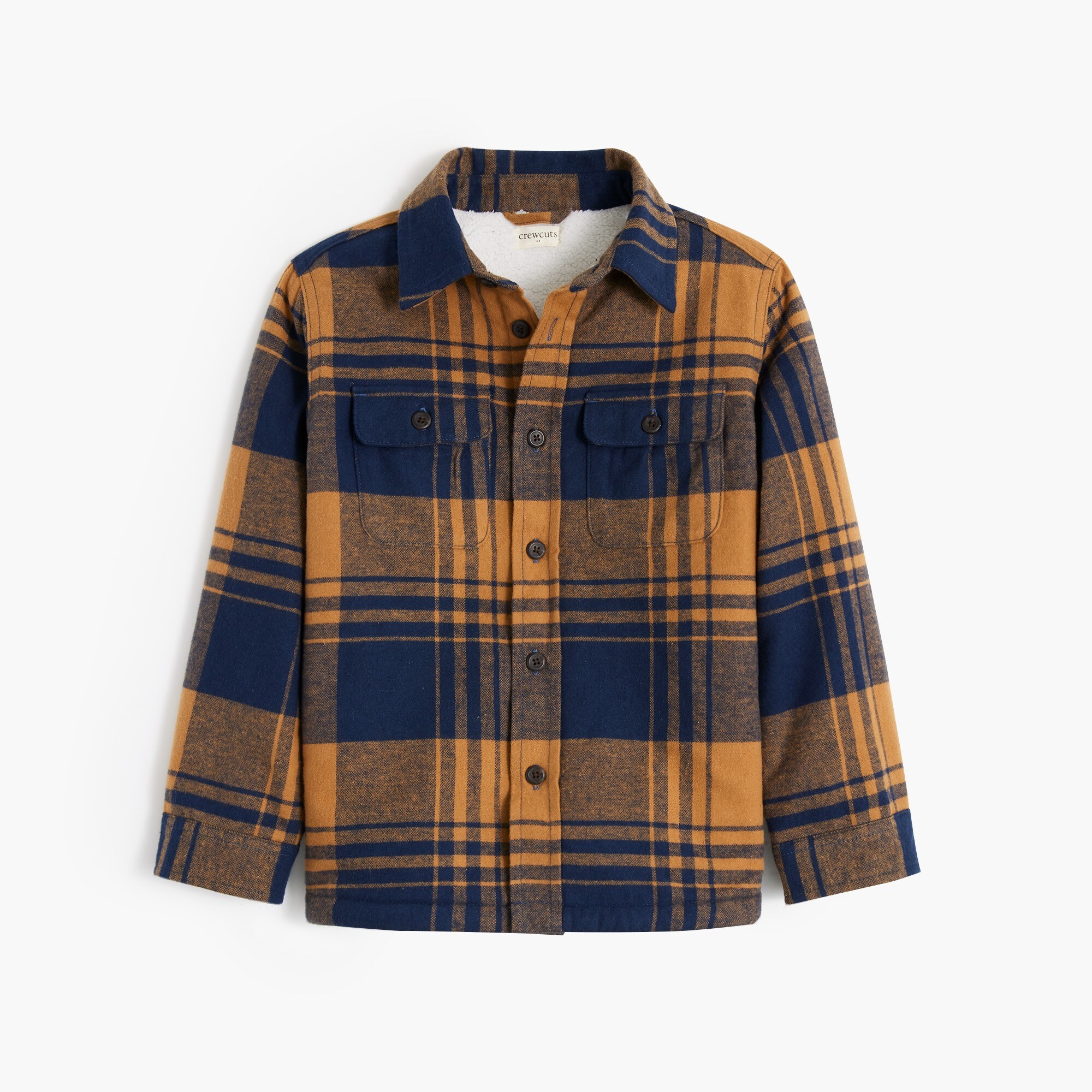 Boys' flannel sherpa-lined shirt-jacket