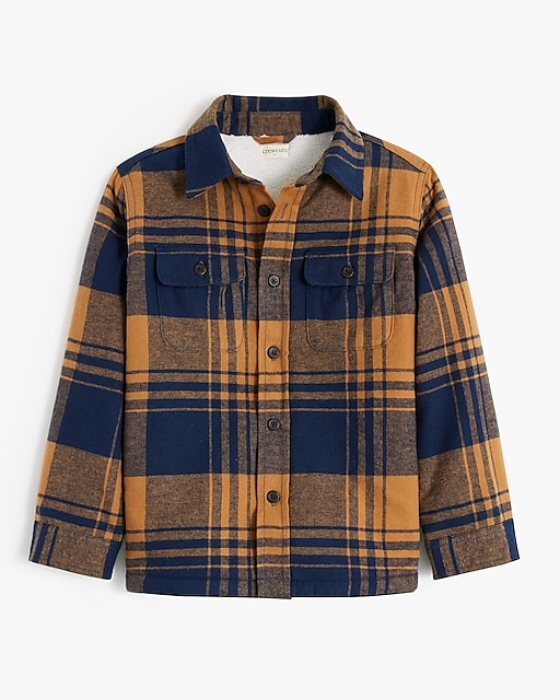  Boys' flannel sherpa-lined shirt-jacket
