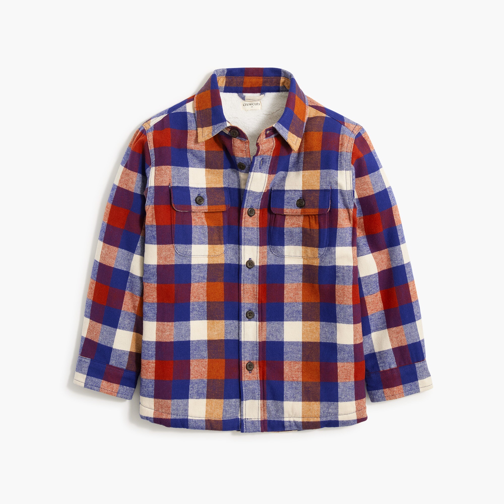 boys' flannel sherpa-lined shirt-jacket for boys