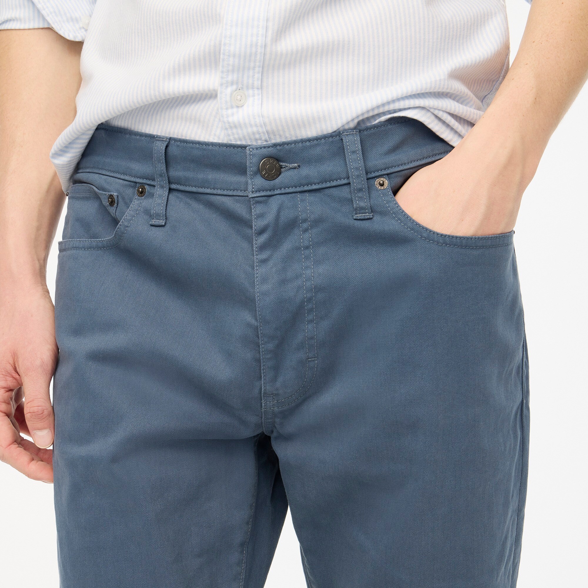 Slim-fit garment-dyed five-pocket pant