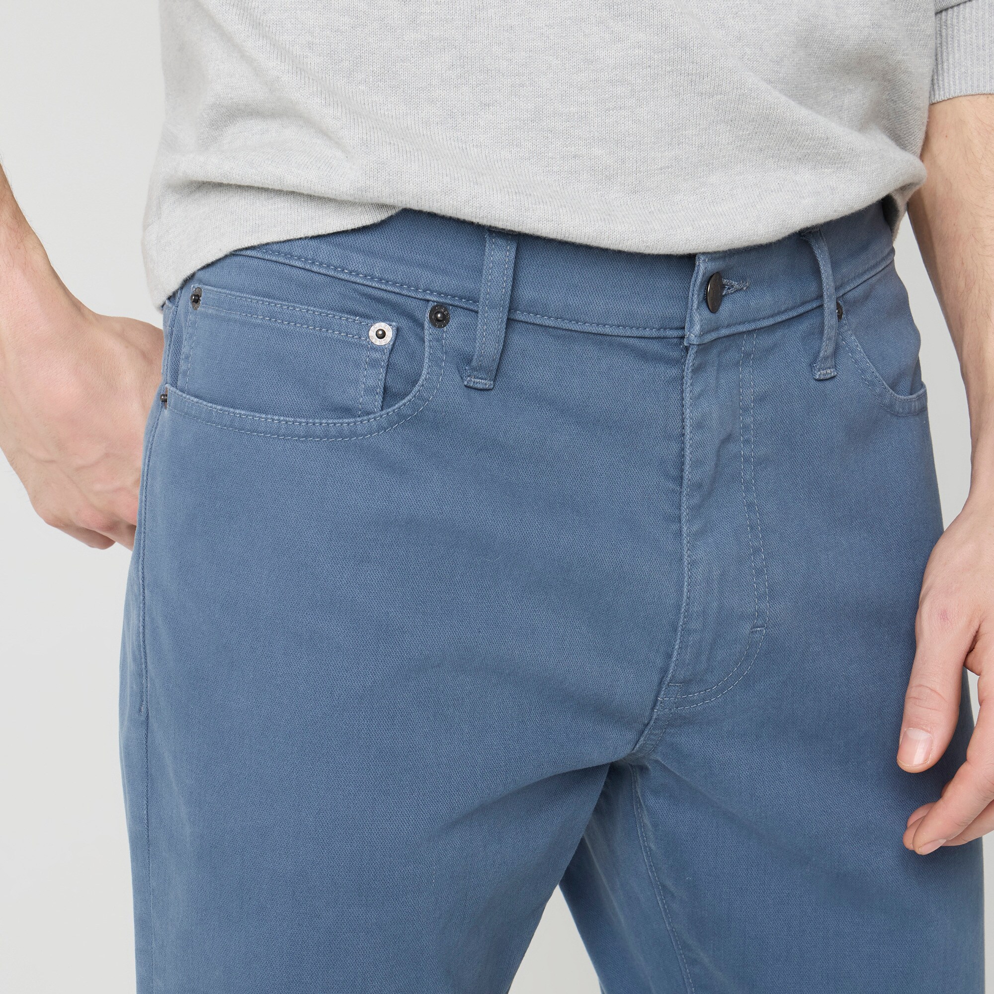 Slim-fit garment-dyed five-pocket pant