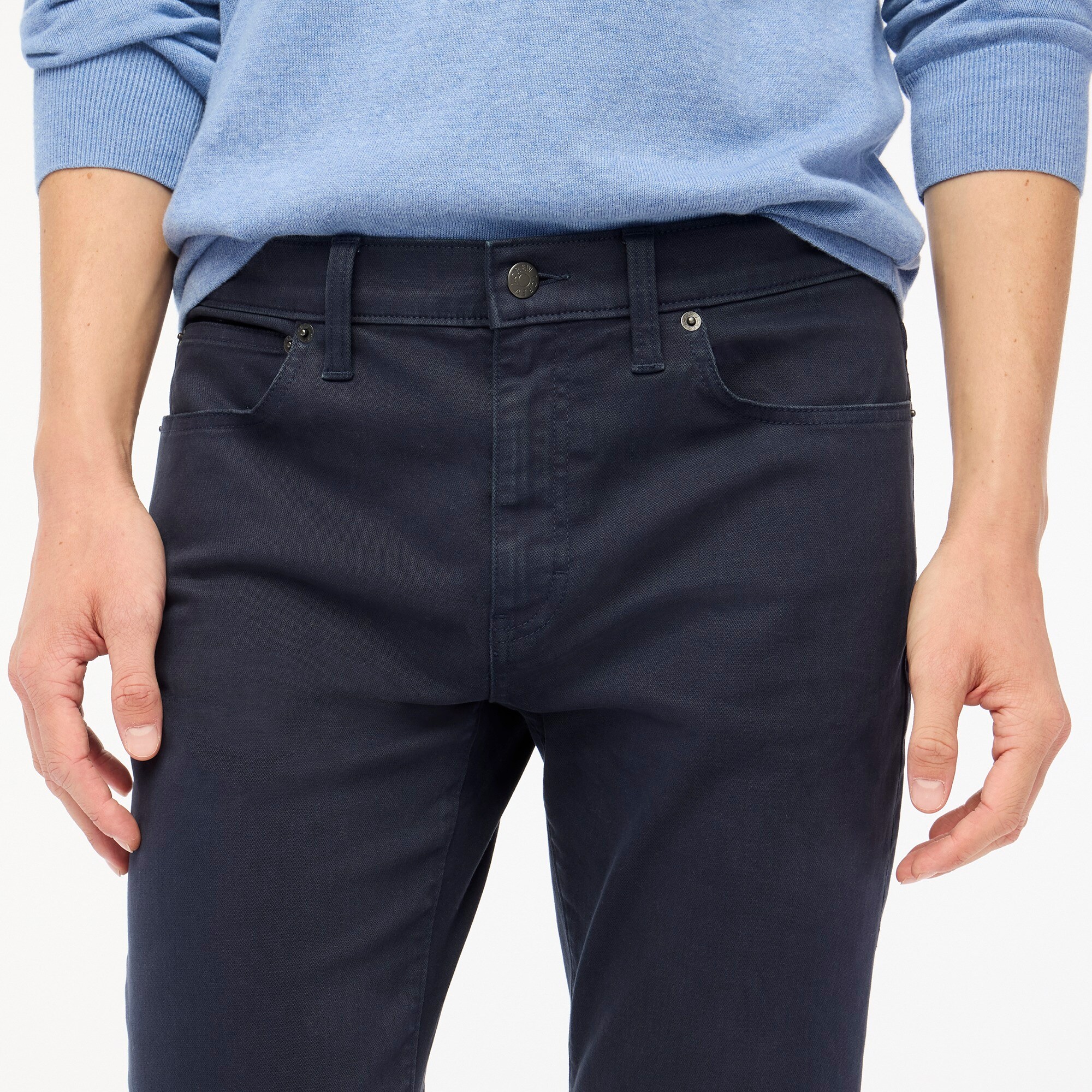 Slim-fit garment-dyed five-pocket pant