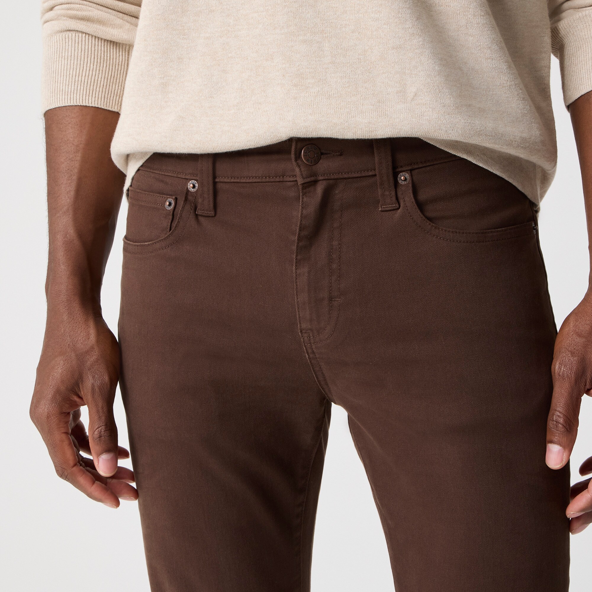 Slim-fit garment-dyed five-pocket pant