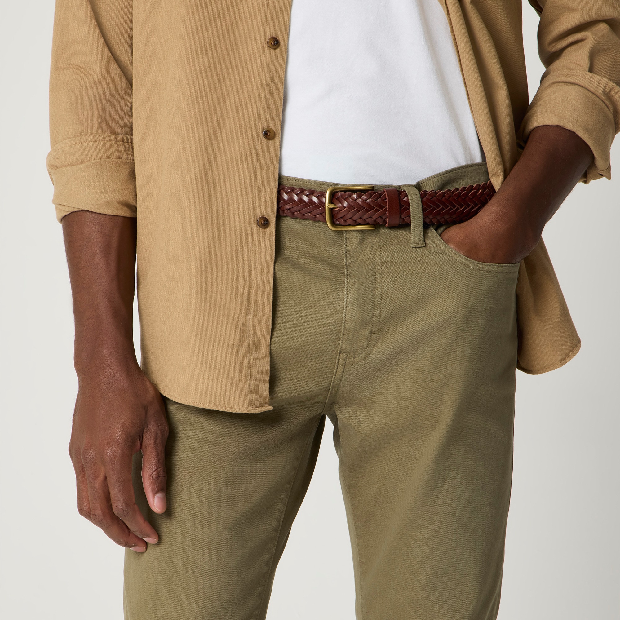 Slim-fit garment-dyed five-pocket pant