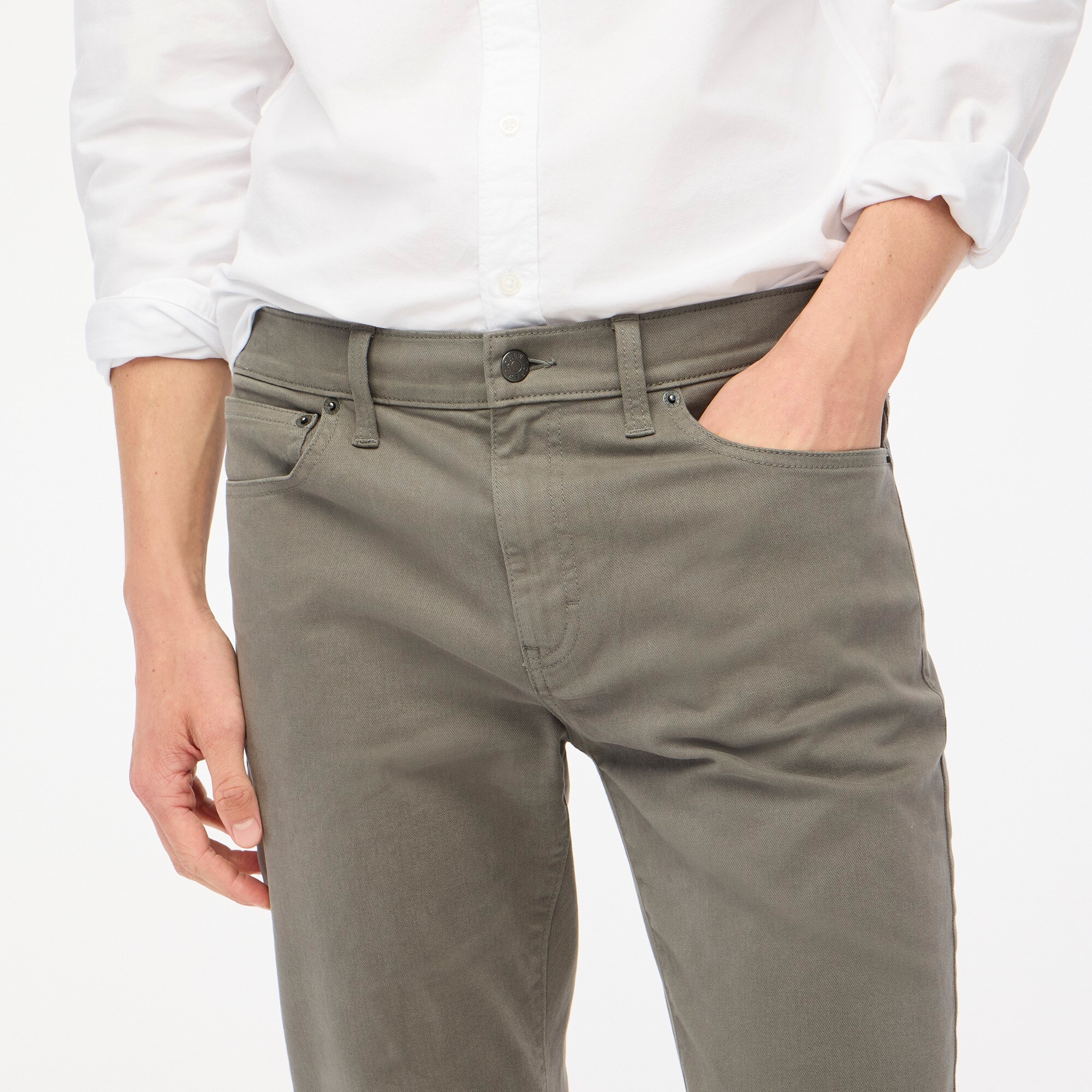Slim-fit garment-dyed five-pocket pant