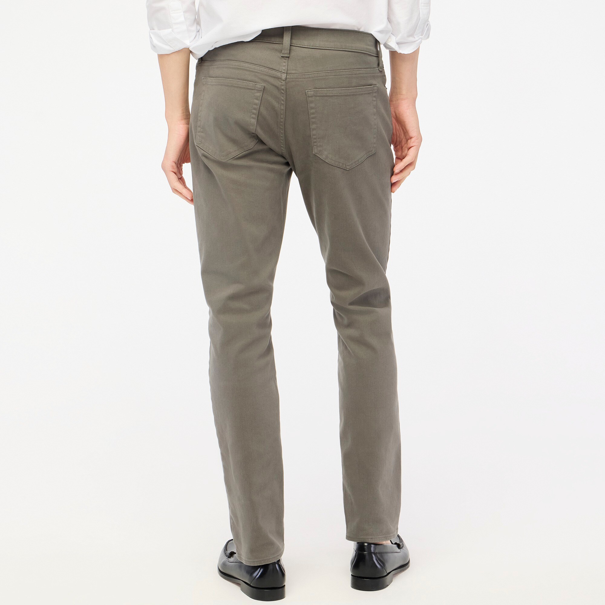 Slim-fit garment-dyed five-pocket pant