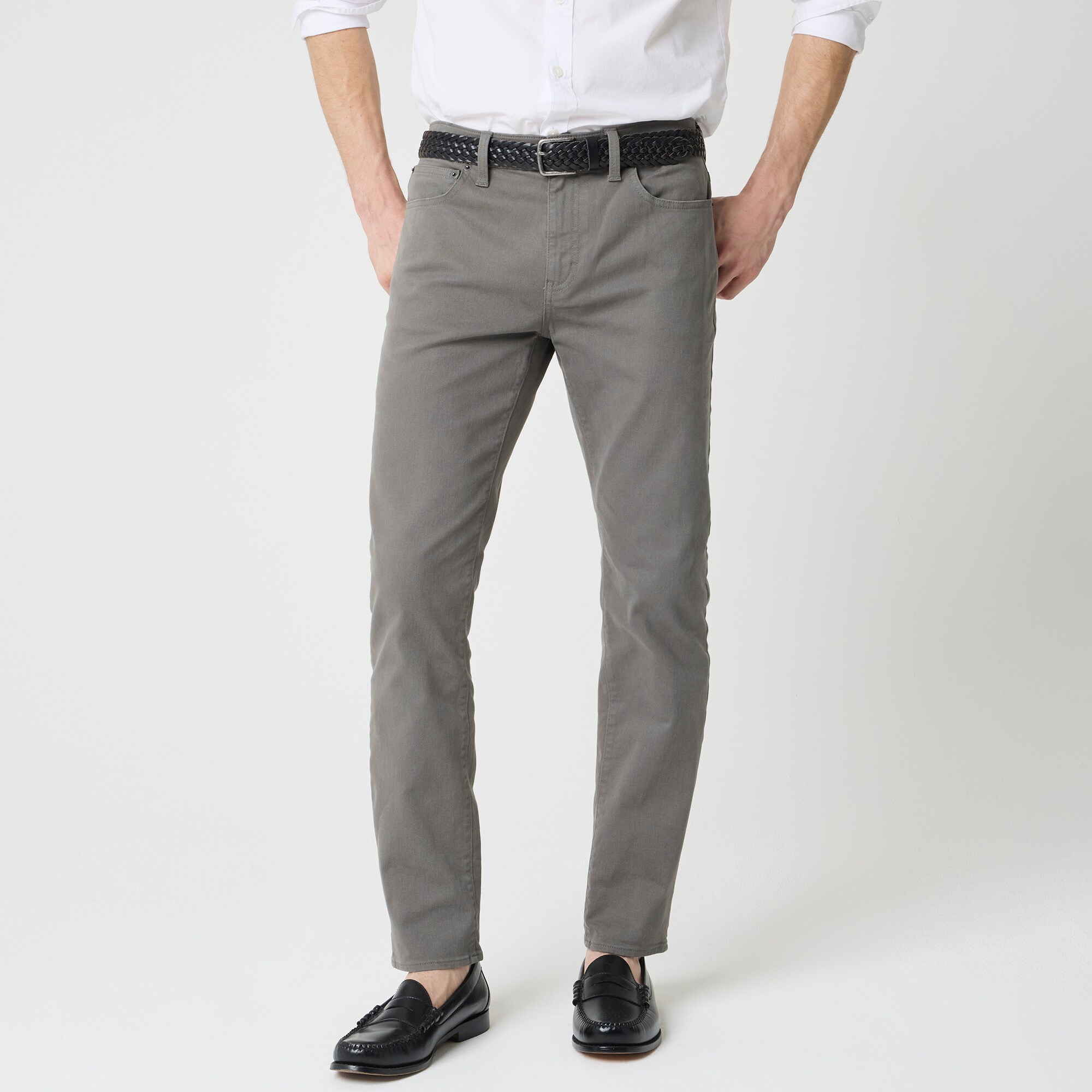 Slim-fit garment-dyed five-pocket pant