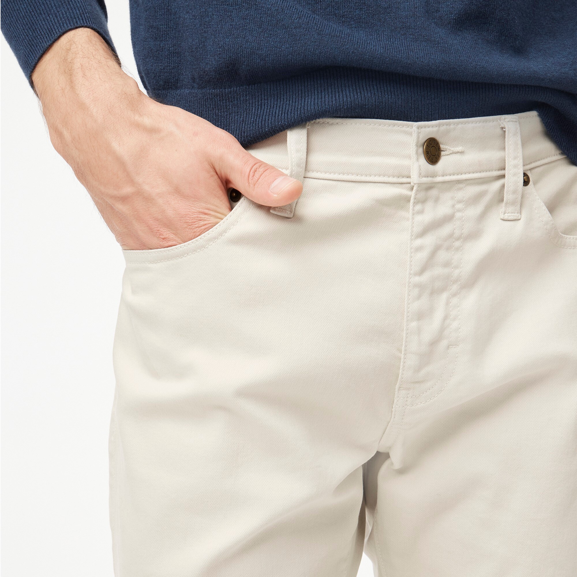 Slim-fit garment-dyed five-pocket pant