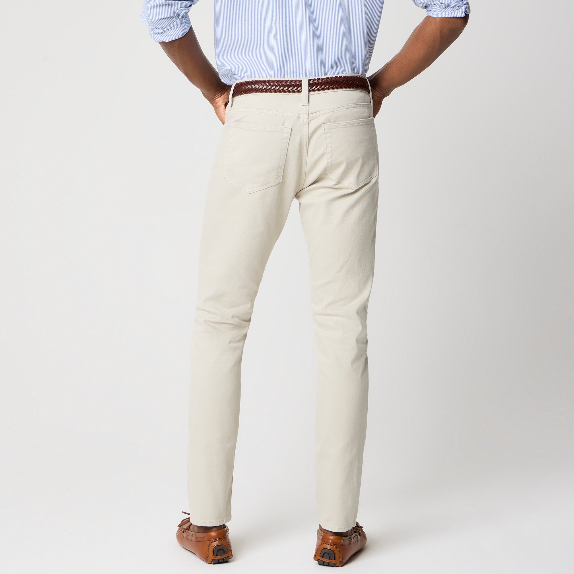 Slim-fit garment-dyed five-pocket pant