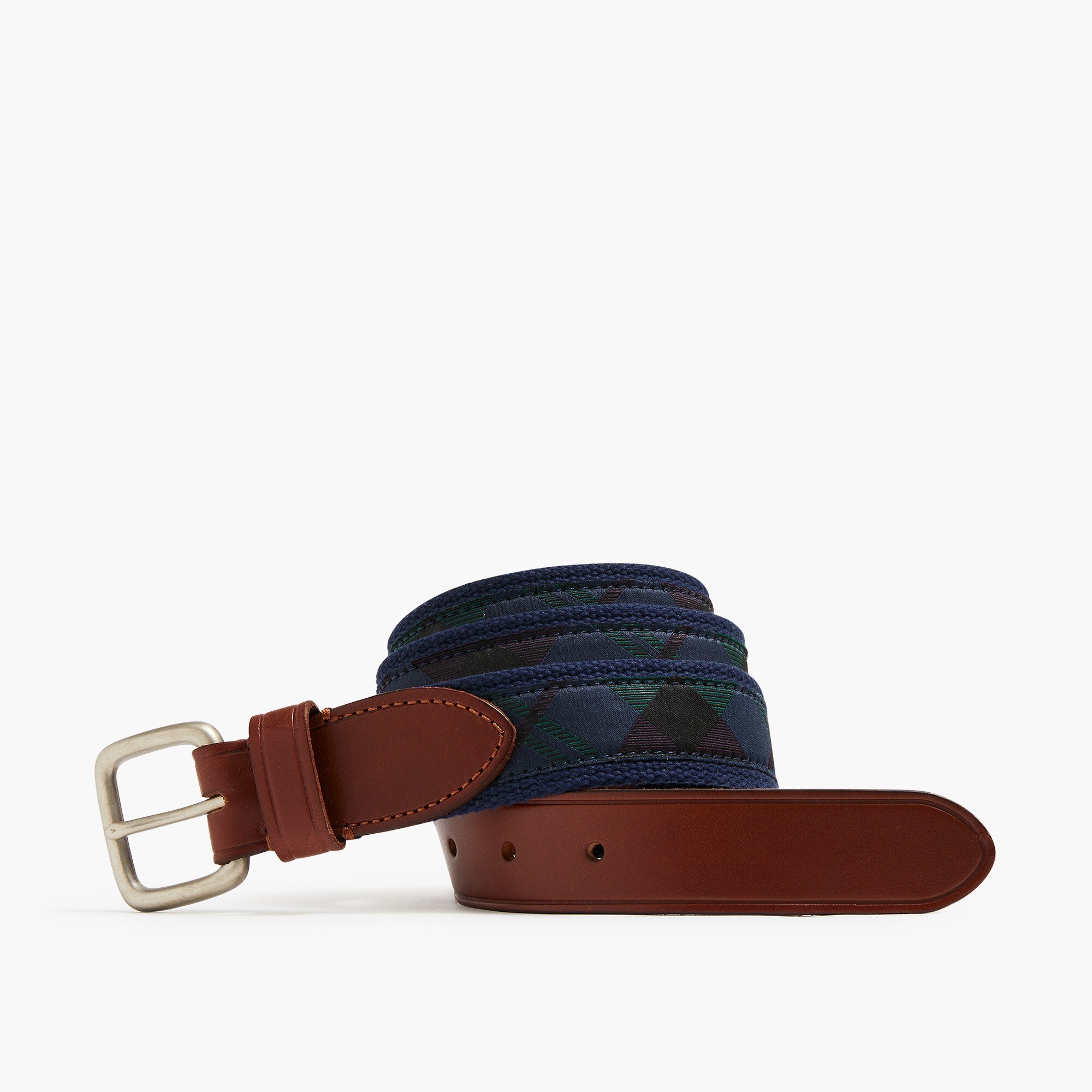 black watch plaid belt for men