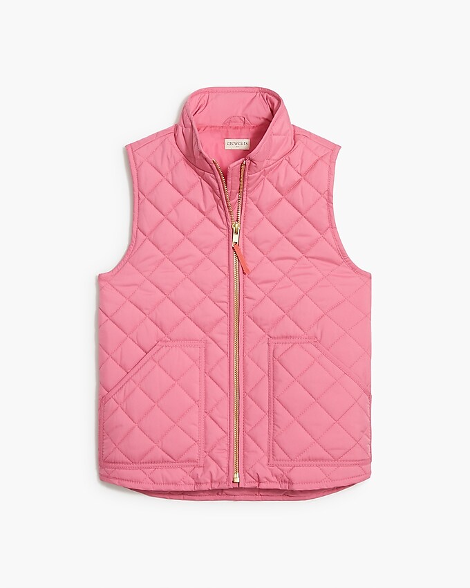 factory: girls&apos; quilted vest for girls, right side, view zoomed