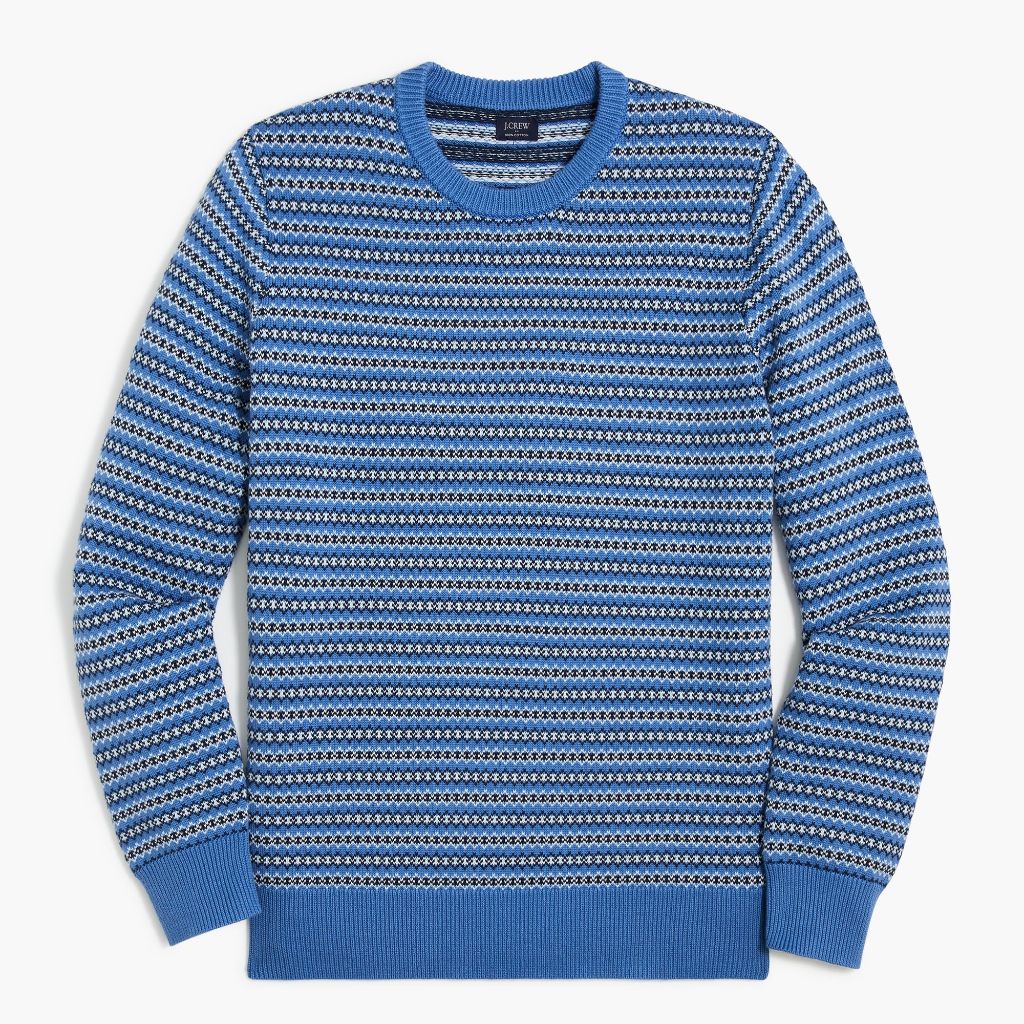 fair isle cotton sweater for men