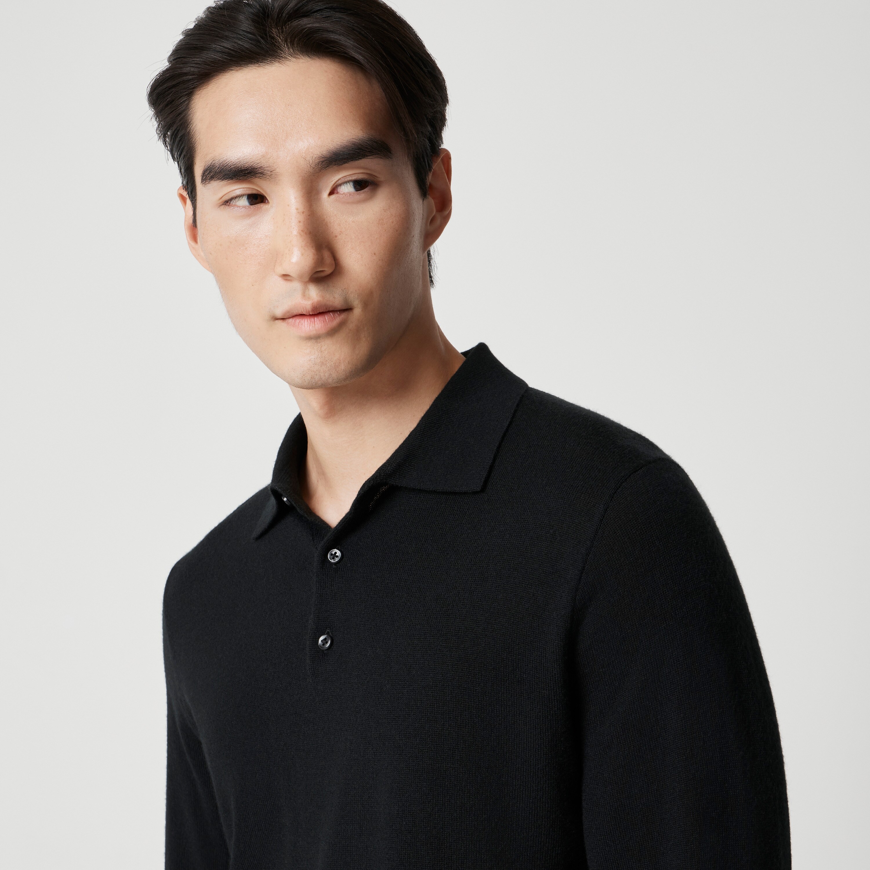Merino wool-blend sweater-polo