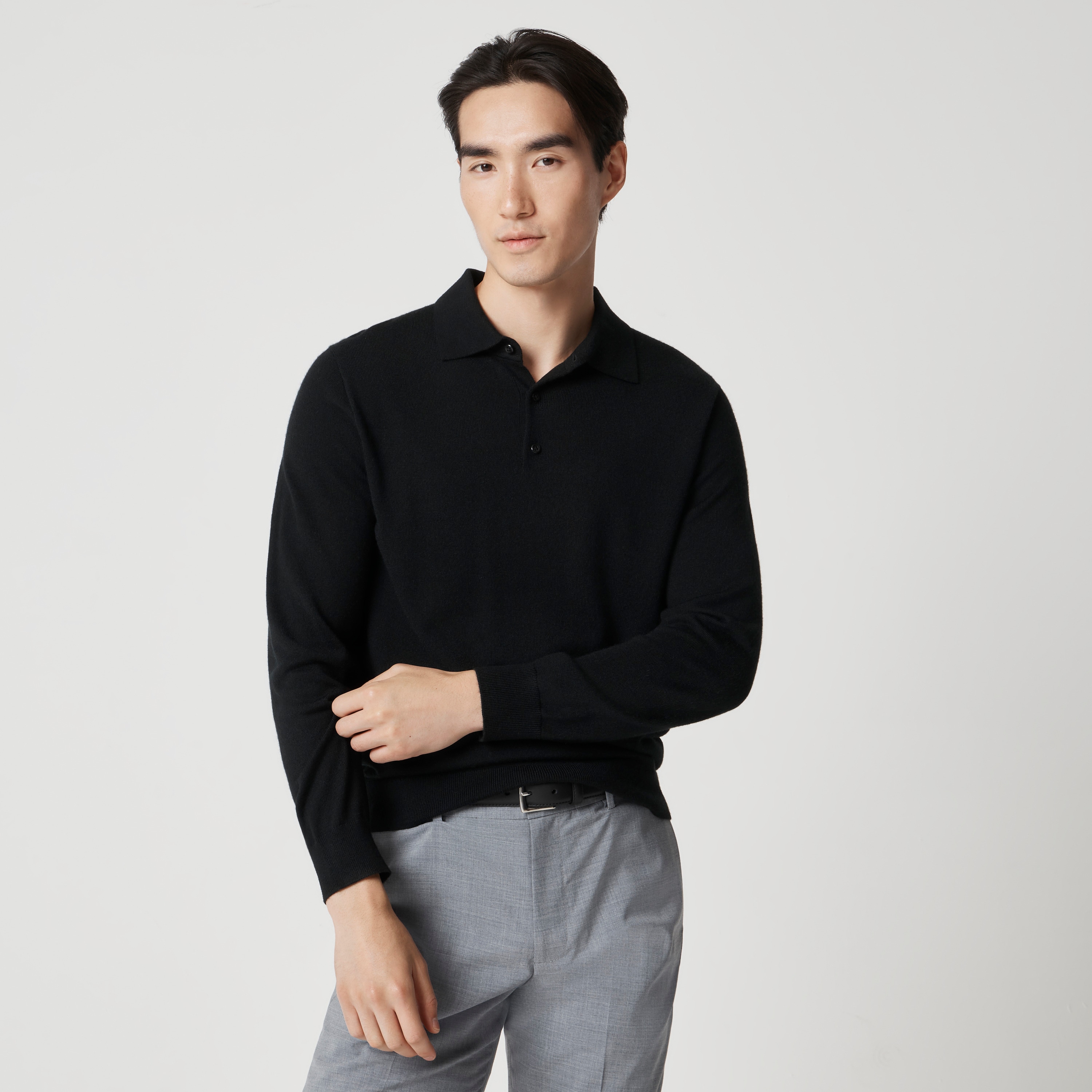 Merino wool-blend sweater-polo