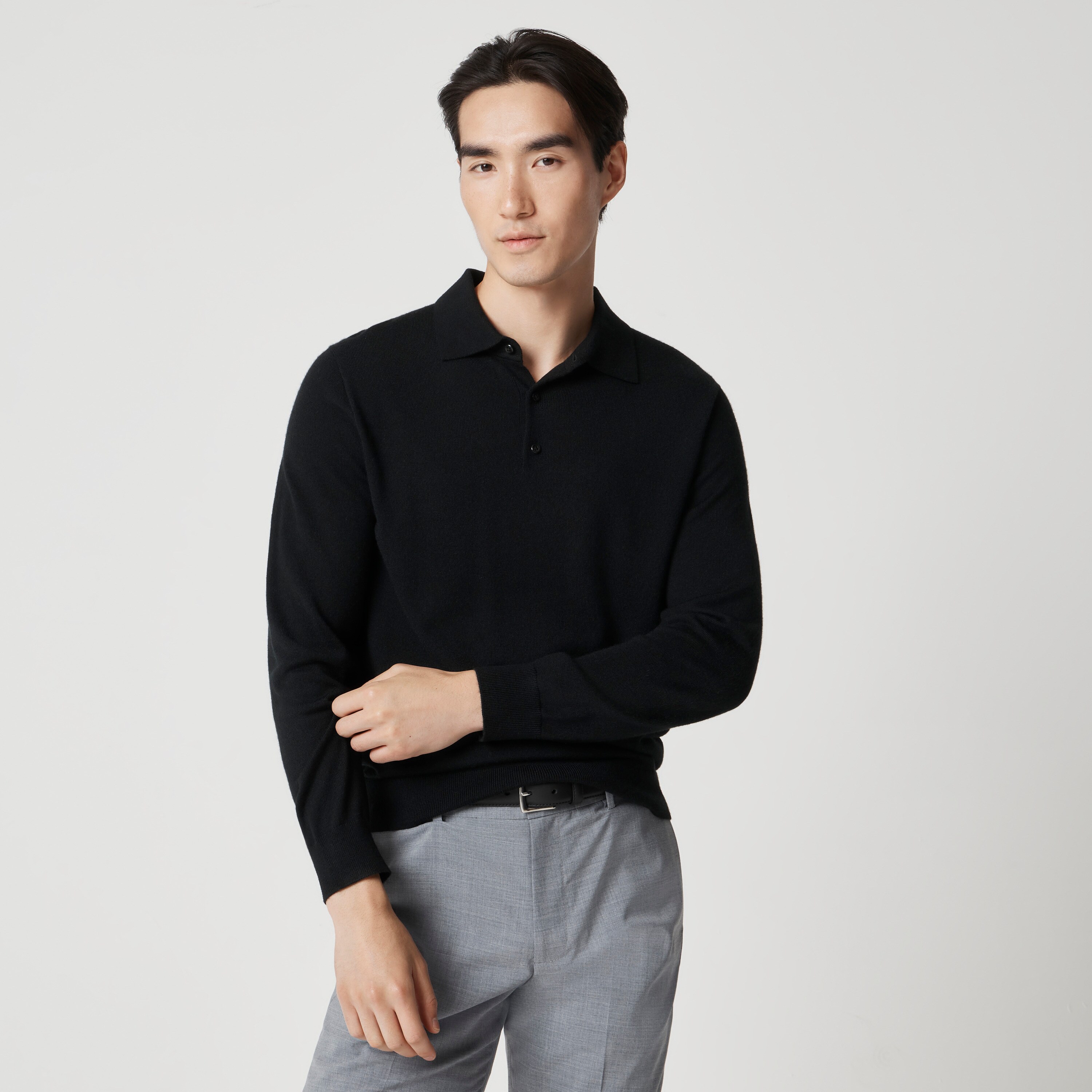 Merino wool-blend sweater-polo