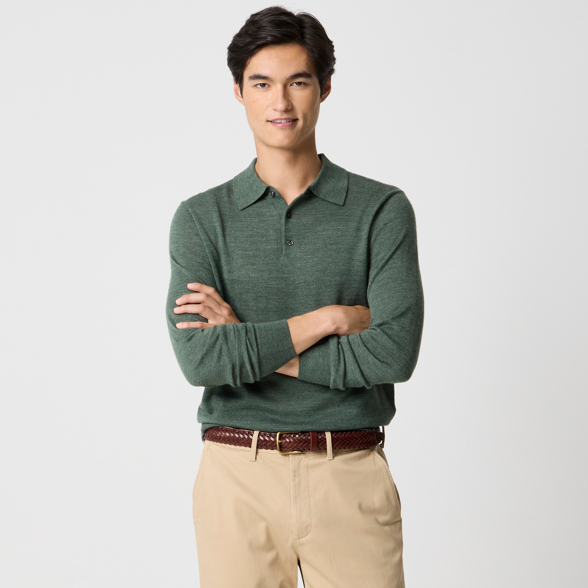 Merino wool-blend sweater-polo