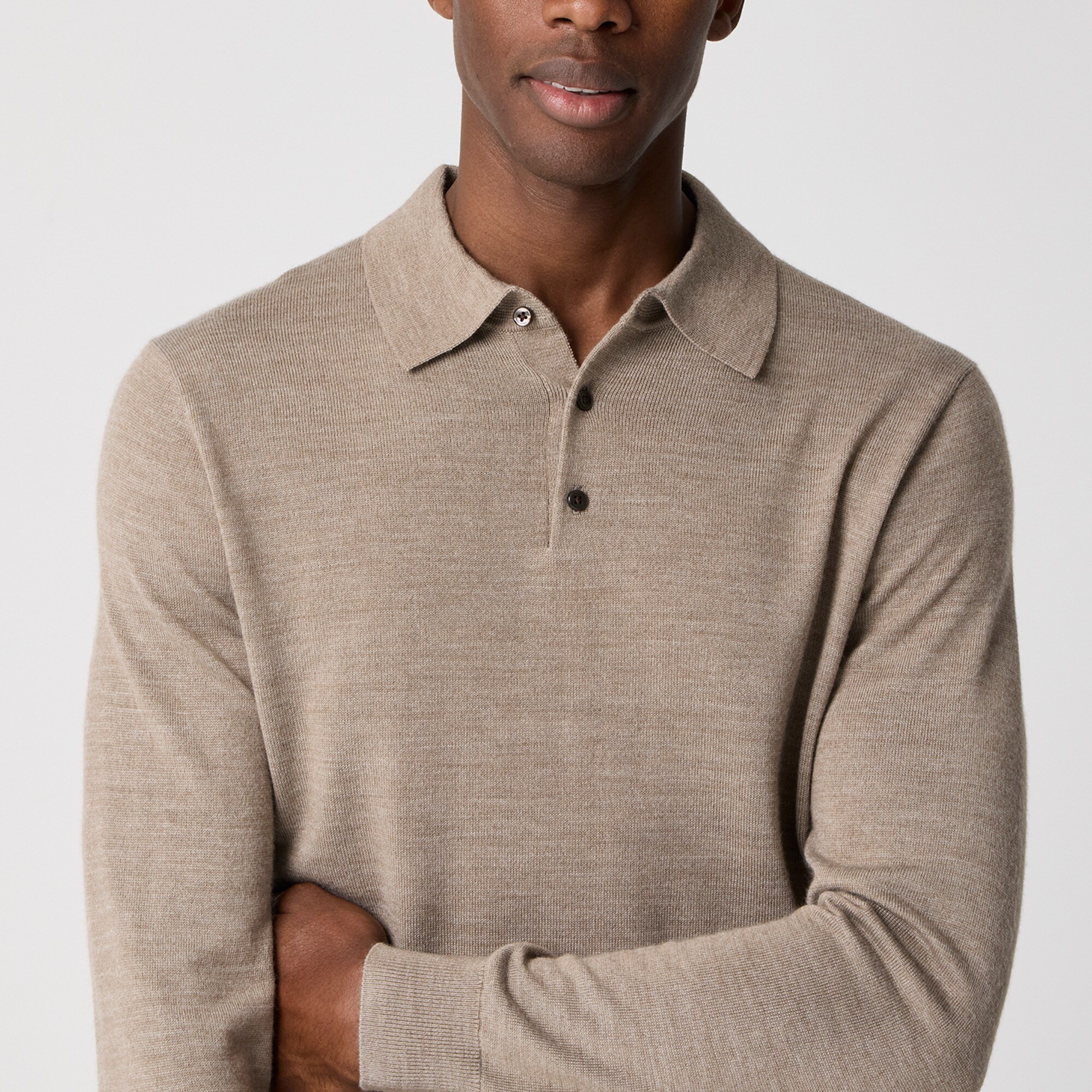 Merino wool-blend sweater-polo