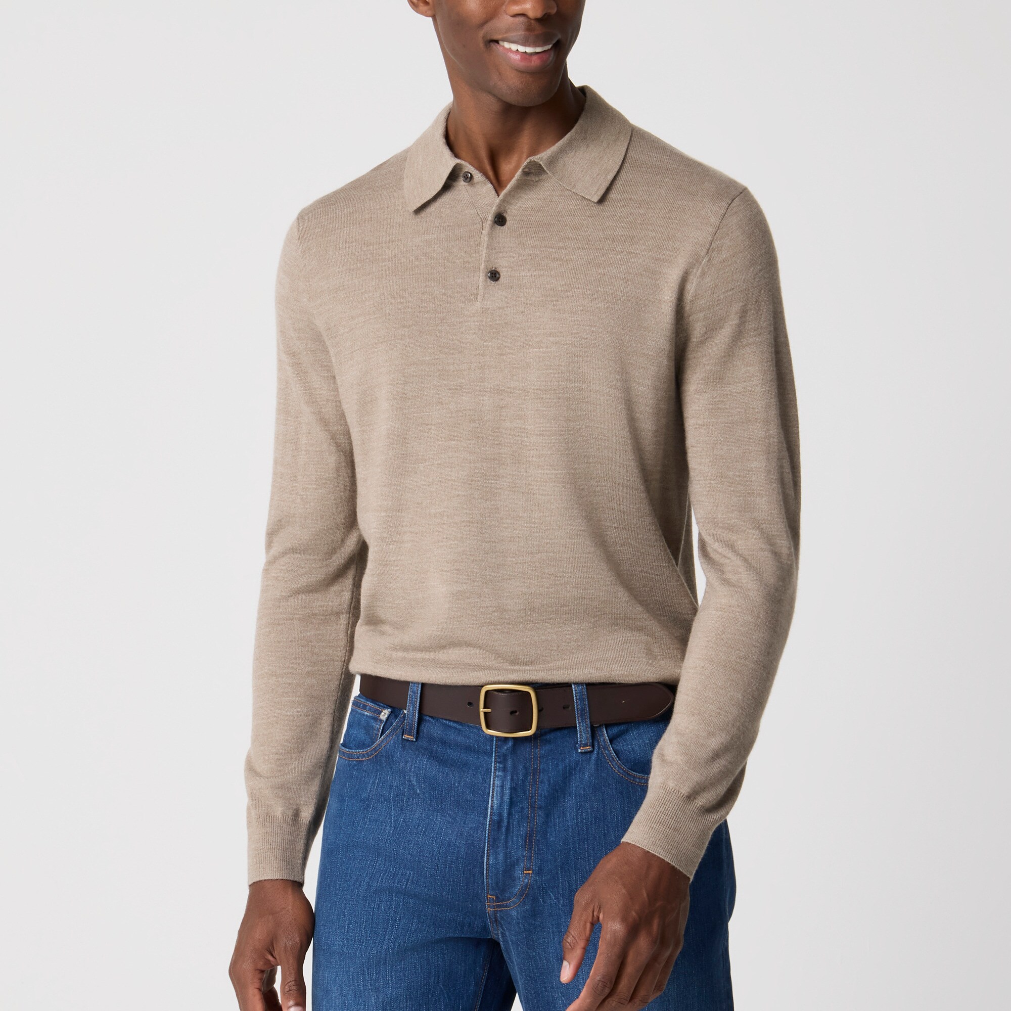 Merino Wool-blend Sweater-polo For Men | Factory