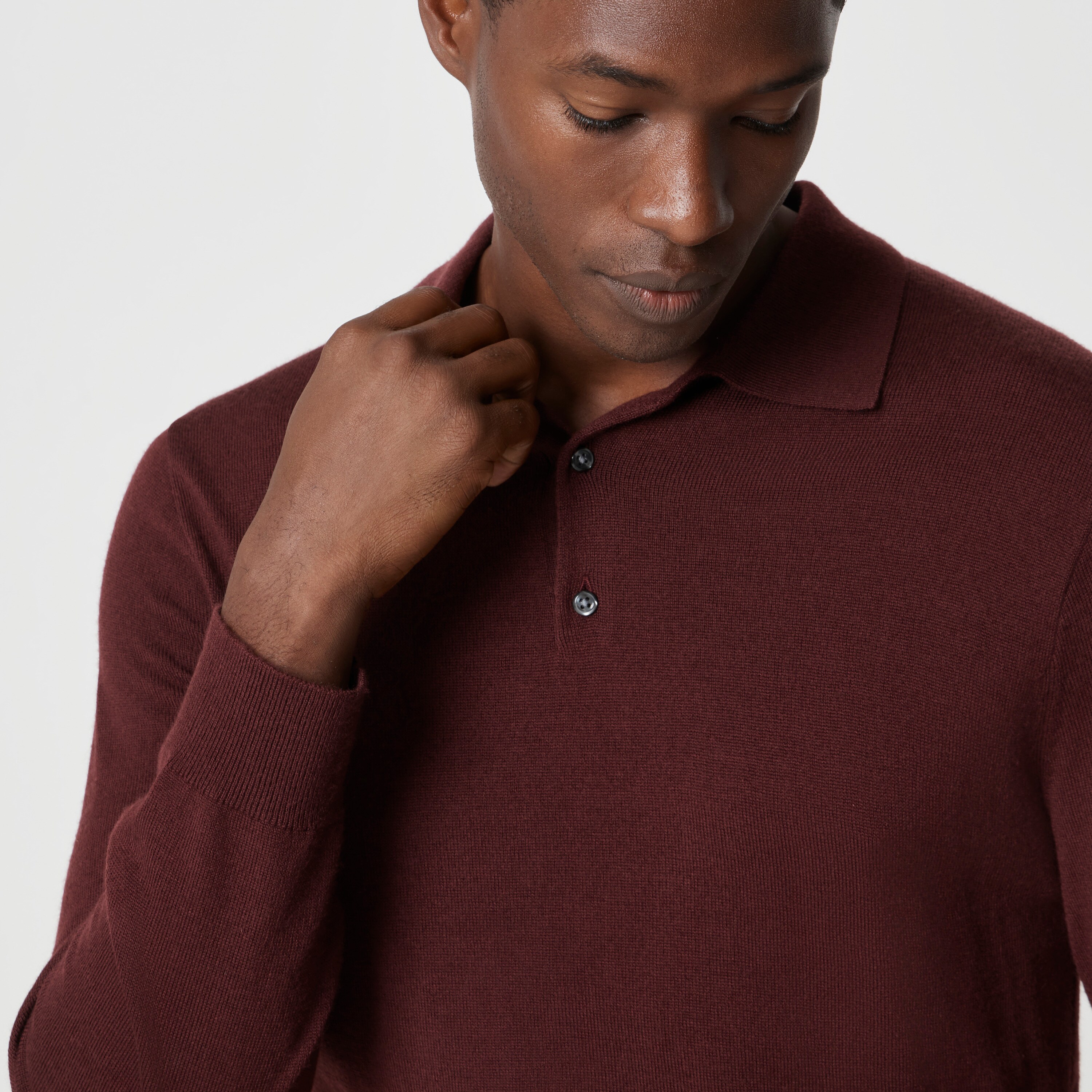 Merino wool-blend sweater-polo