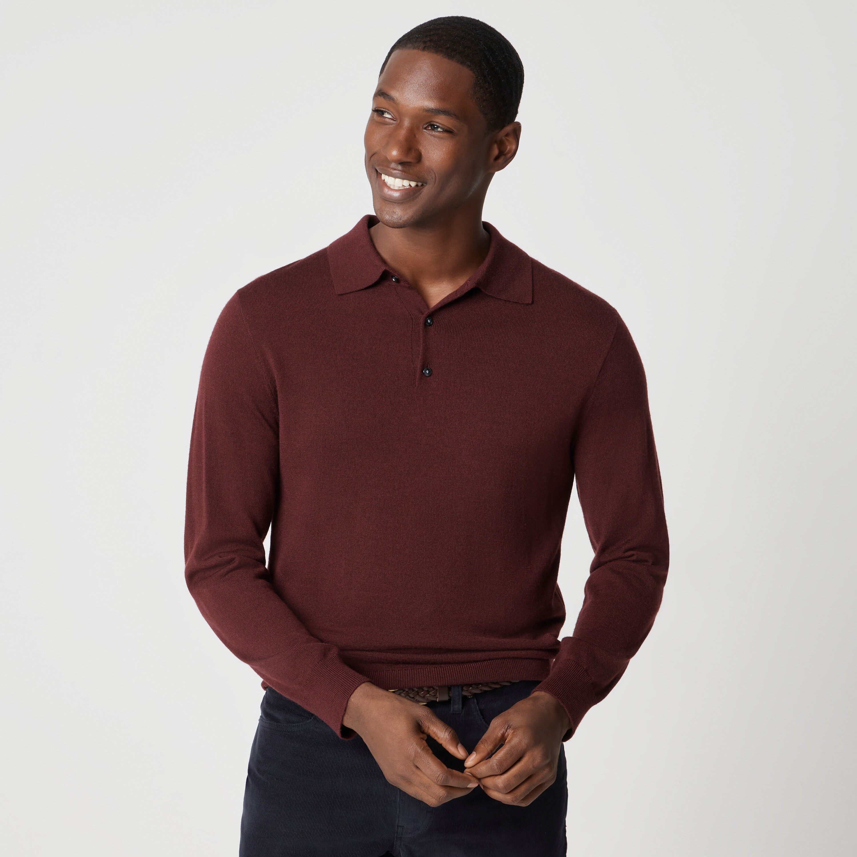 Merino wool-blend sweater-polo