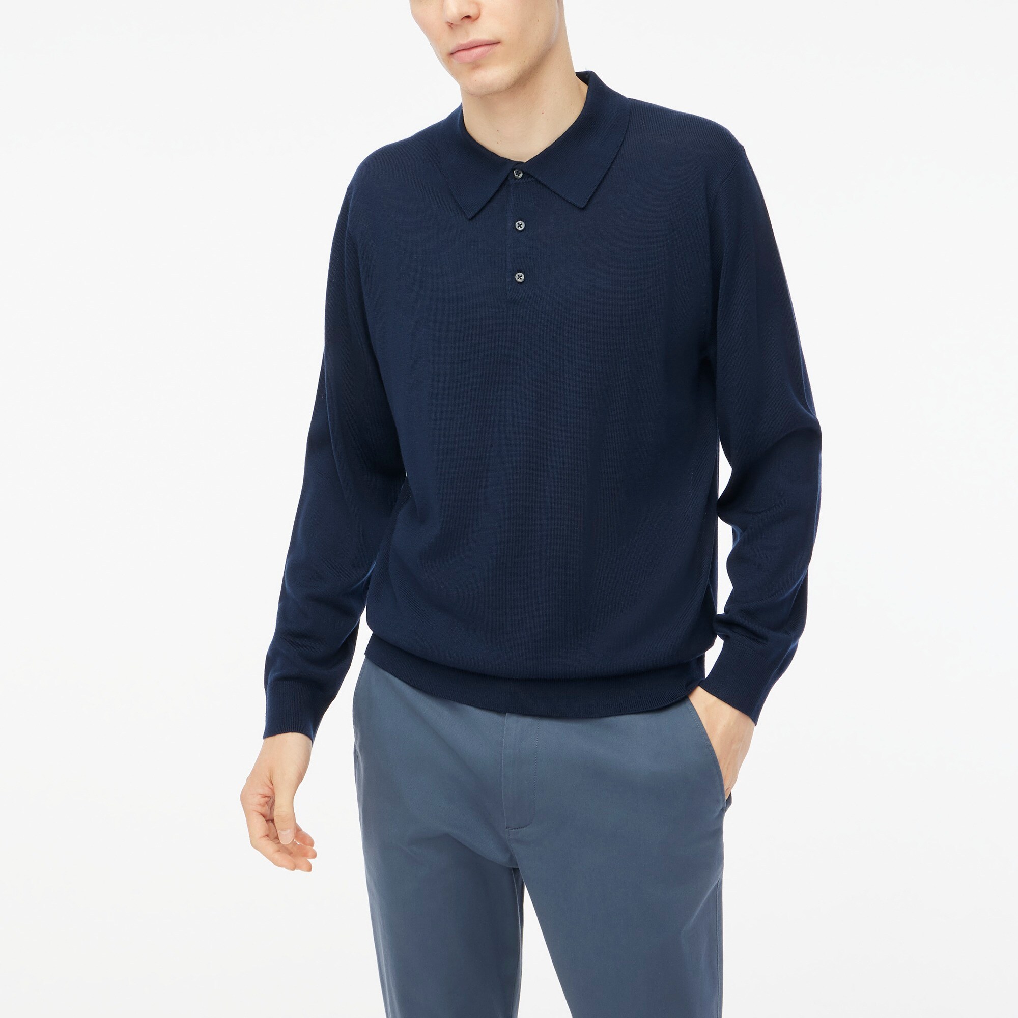Merino wool-blend sweater-polo