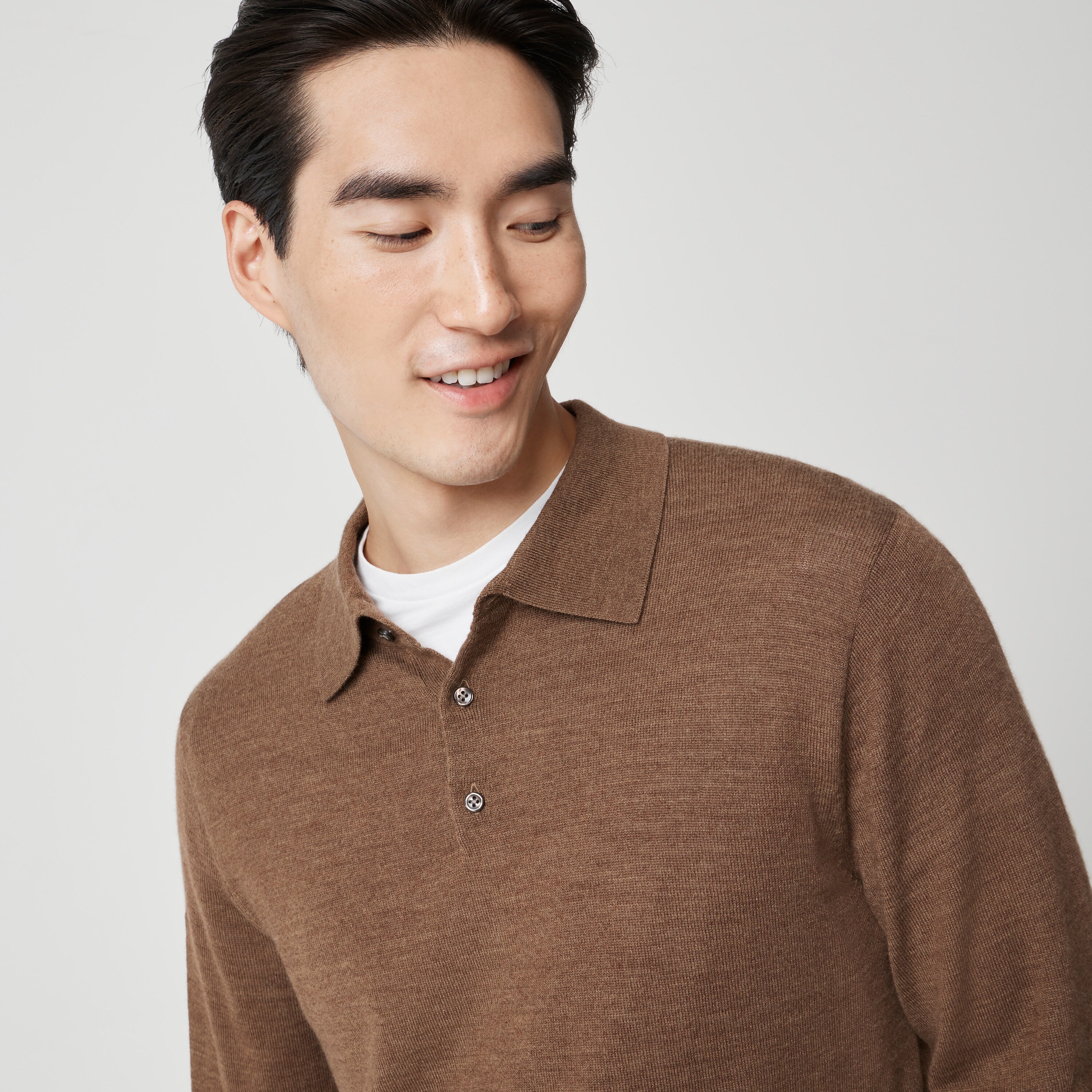 Merino wool-blend sweater-polo