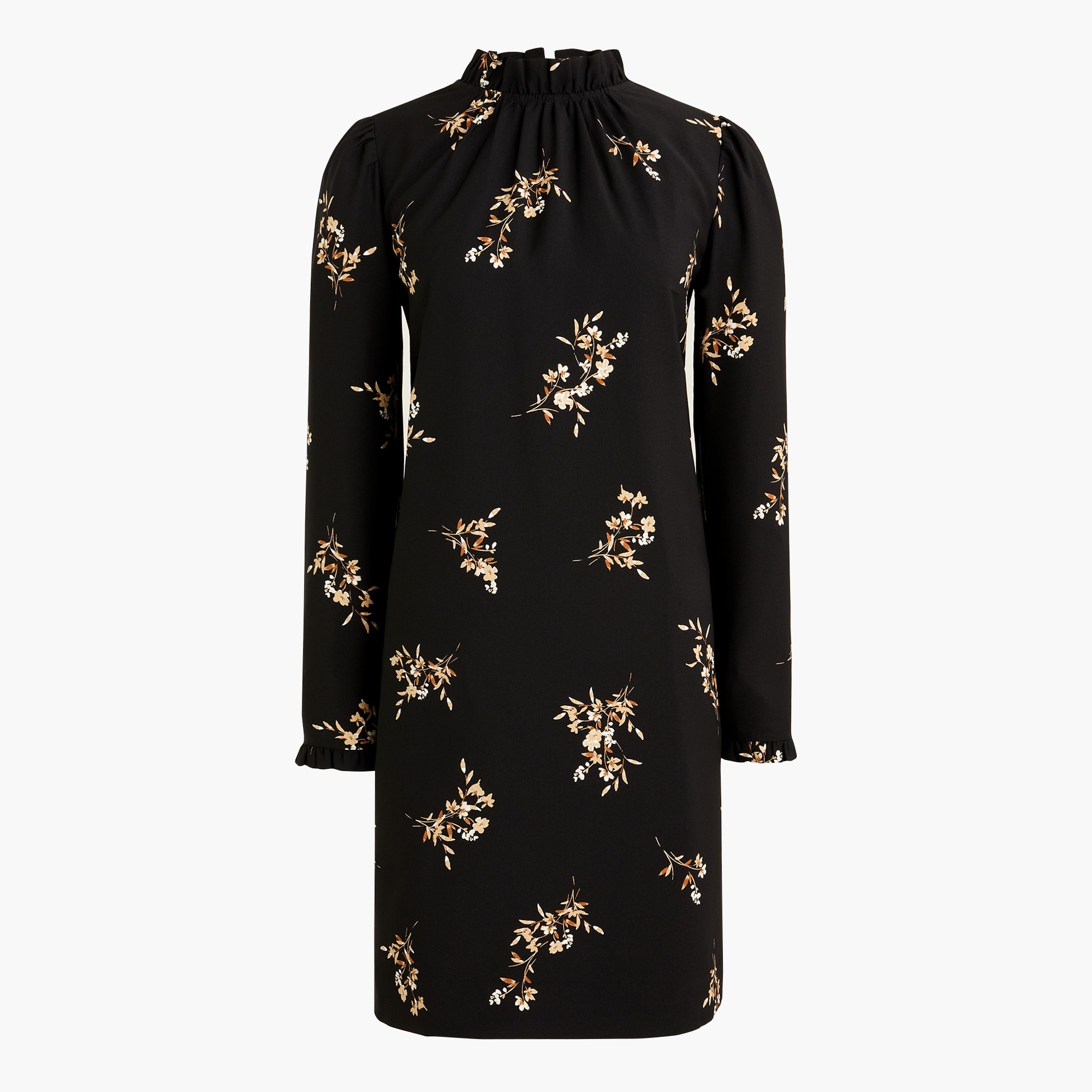 Factory: Printed Ruffleneck Shift Dress For Women