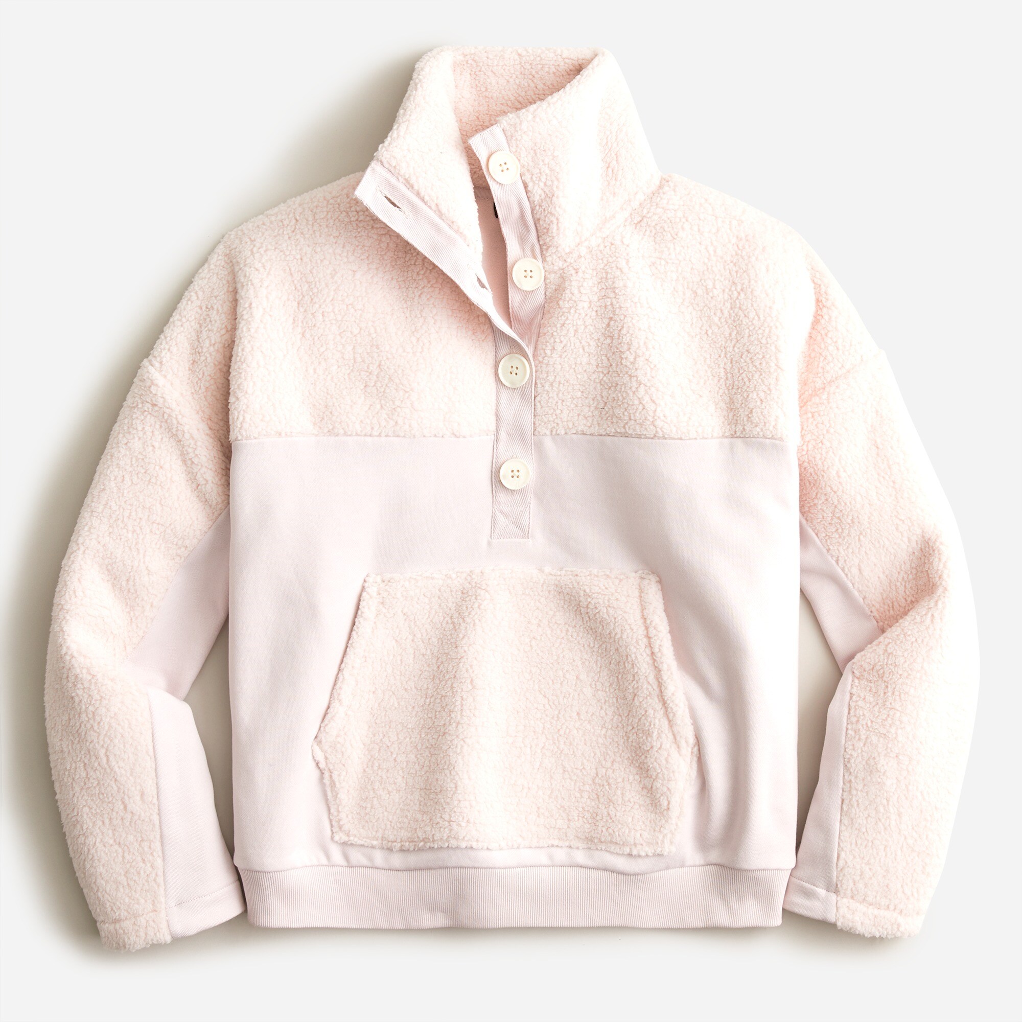 Teddy sherpa button-front sweatshirt