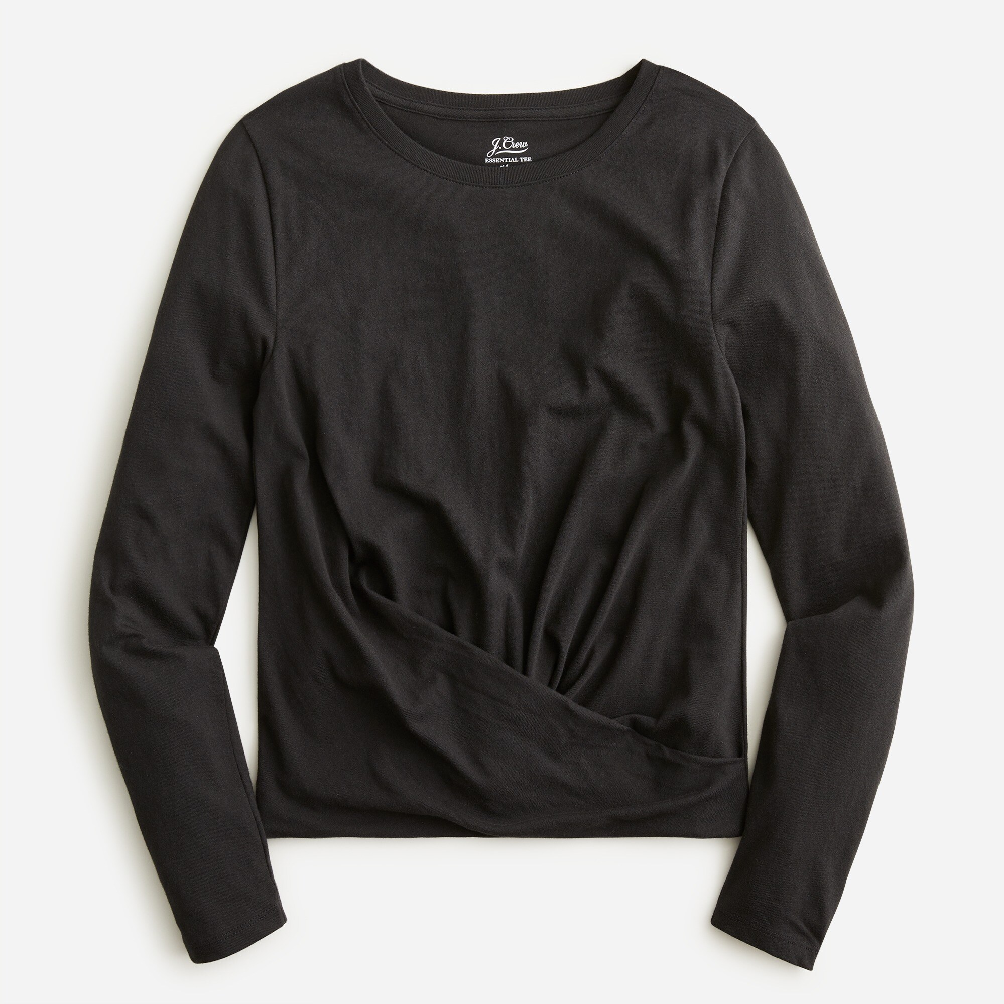 Broken-in jersey twist-front long-sleeve T-shirt