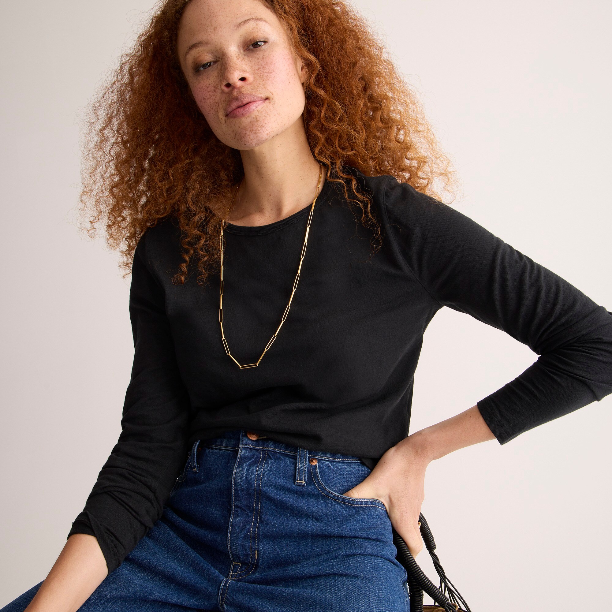 '90s fitted organic slub cotton long-sleeve T-Shirt