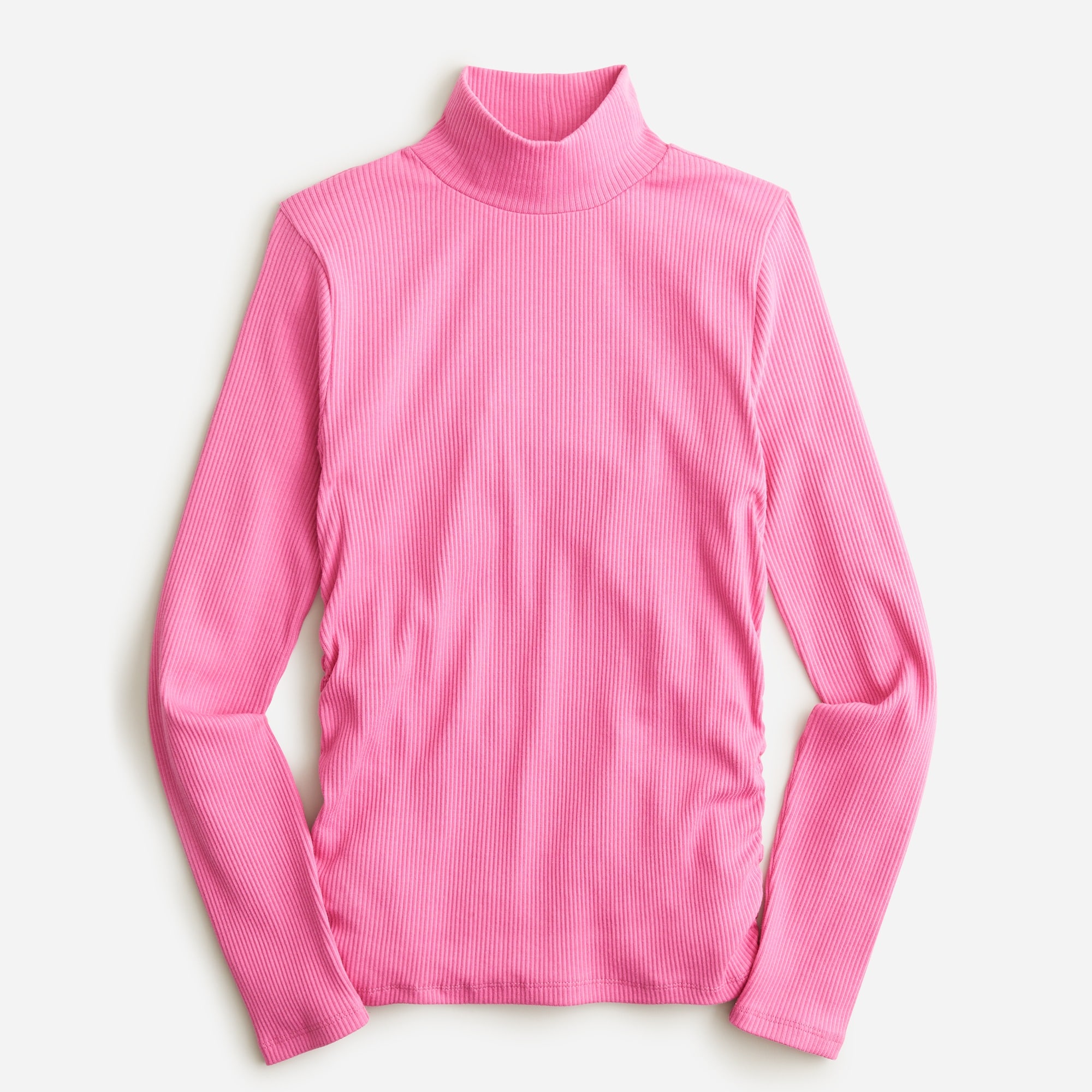 J.Crew: Ruched Ribbed Long-sleeve Turtleneck For Women