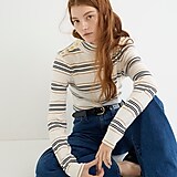 Perfect-fit ribbed turtleneck with buttons in stripe