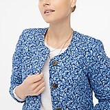 Petite short quilted cotton-blend jacket